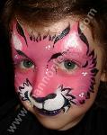 Pink kitty face painting